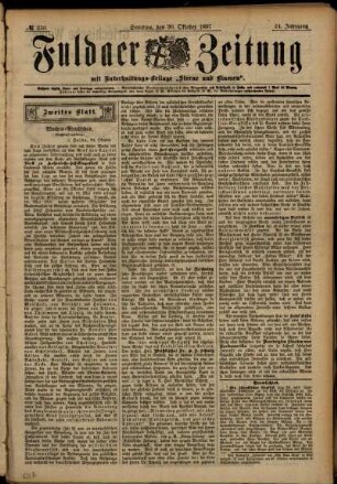 Zweite Ausgabe vom Samstag, den 30. Oktober 1897.