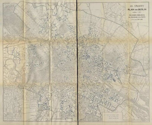 Plan von Berlin. Graphische Darstellung der Krebsfälle in Berlin in den Jahren 1897-1899