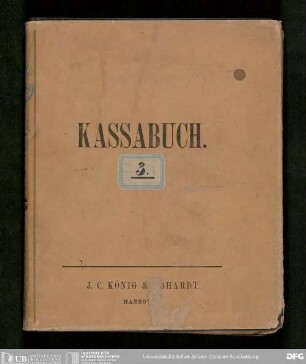 Kassenbuch des Bürgerhospitals (?)