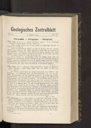 1. Januar 1913. No. 11.