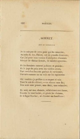 Sonnet. Je ne suis pas de ceux