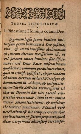 Theses theol. de iustificatione hominis coram Deo
