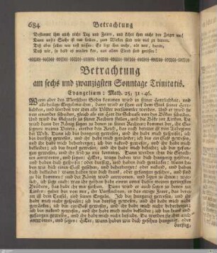 Betrachtung am sechs und zwanzigsten Sonntage Trinitatis.