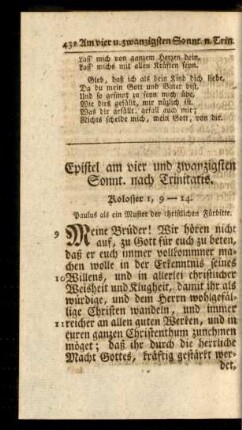 Epistel am vier und zwanzigsten Sonnt. nach Trinitatis