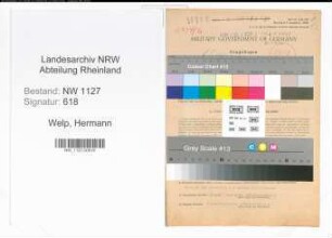 Entnazifizierung Hermann Welp , geb. 17.01.1899 (Lehrer)