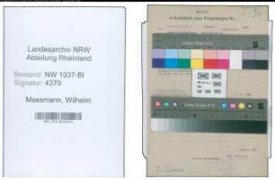 Entnazifizierung Wilhelm Massmann , geb. 24.04.1901 (Grubensteiger)