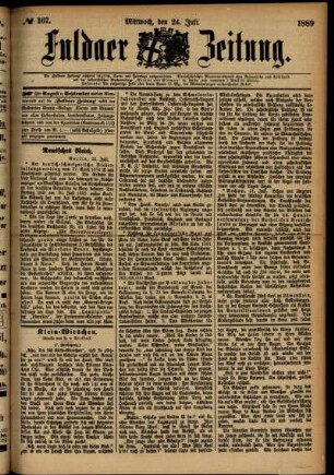 Ausgabe vom Mittwoch, den 24. Juli 1889.