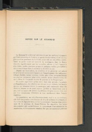 Notice sur le Kouang-Si. (Lieutenant François)