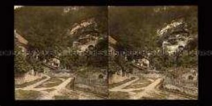 Häuser am Gebirgsabhang, Hallstatt