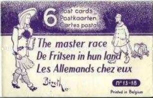 Humoristische belgische Postkarte zu den Deutschen, Banderole