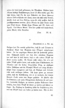 51 Wandsbeck, d. 2. Xbr. 99.