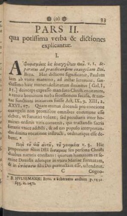Pars II. qua potissima verba & dictiones explicantur