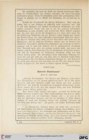 Heinrich Steinhausen: Zum 27. Juli 1906