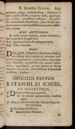 355-360, Officium Parvum S. Stanislai Kostke