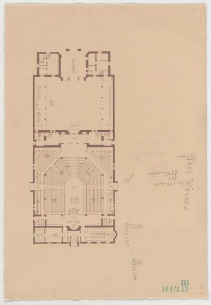 Fischer, Theodor; Nürnberg; Reformations - Gedächtniskirche - Grundriss