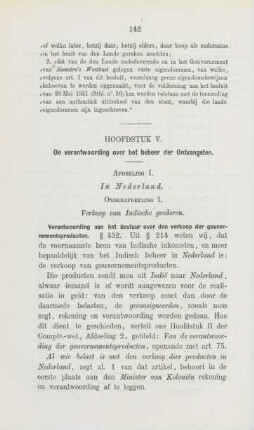 Hoofdstuk V. De verantwoording over het beheer der ontvangsten