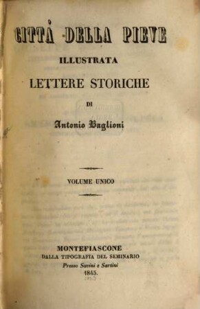 Città della Pieve illustrata : Lettere storiche