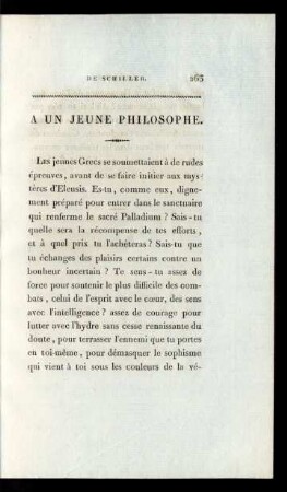 A Un Jeune Philosophe.