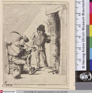 [Zwei Bauern vor einem Kamin; Two Peasants Before a Fireplace]