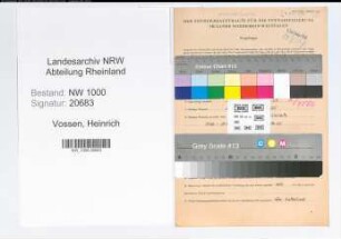 Entnazifizierung Heinrich Vossen, geb. 25.02.1902 (Bergmann)