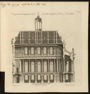 Coupe sur la longueur de la nouvelle Chapelle du Roy a Versailles.
