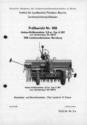 Anbau-Drillmaschine 2,5 m, Typ A 187