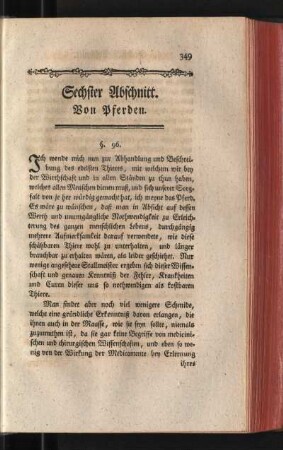 Sechster Abschnitt. Von Pferden