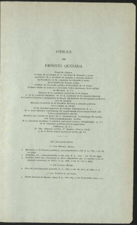 Obras de Ernesto Quesada