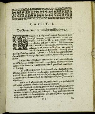 Caput I. De Geometriæ natura & constitutione.