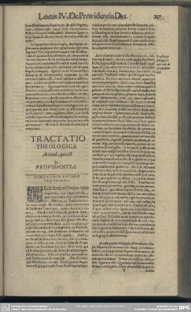 [Locus IV.] De Providentia