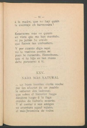 XXV. - Nada más natural