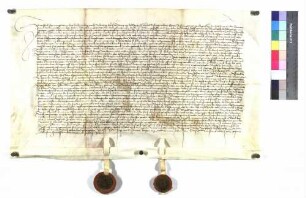 Bestandsbrief des Abts Markus und des Konvents von Herrenalb für Klaus Kynn, Schultheiß, und Lurhanns zu Ötigheim, über den herrenalbischen Mittelhof daselbst auf 25 Jahre.