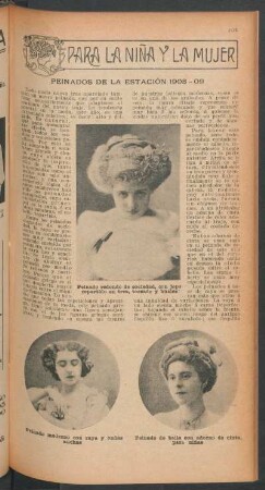 Peinados de la estación 1908-09 : Para la niña y la mujer