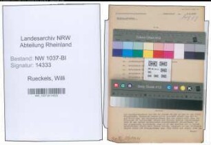 Entnazifizierung Willi Rueckels , geb. 24.06.1913 (Kaufm.Angestellter)