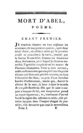 Mort D'Abel, Poeme