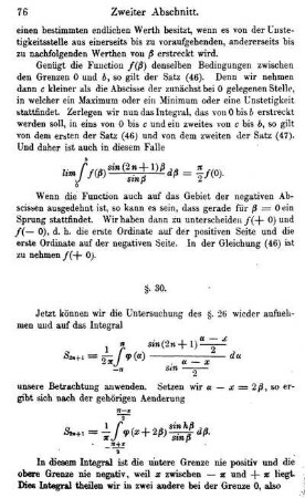 §. 30. Summirung von Fourier's Reihe