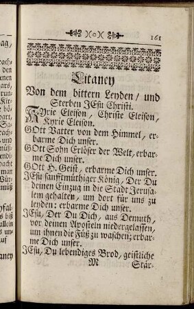 Litaney Von dem bittern Leyden/ und Sterben Jesu Christi