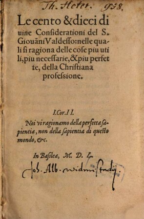 Cento et dieci divine Considerationi