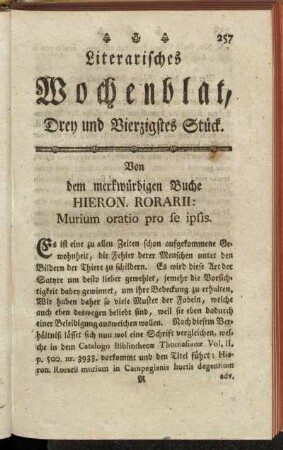 Drey und Vierzigstes Stück.