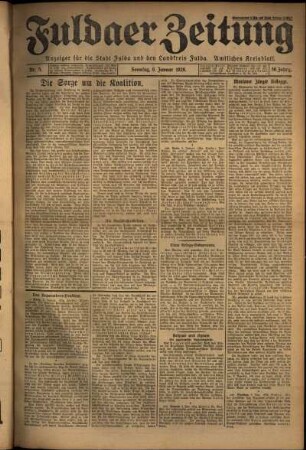 Erste Ausgabe vom Sonntag, den 06. Januar 1929.