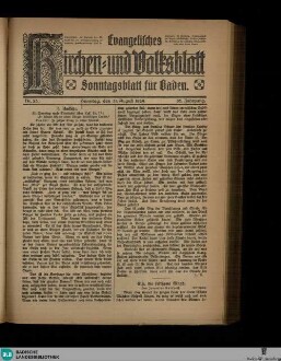 Evangelisches Kirchen- und Volksblatt : Sonntagsblatt für Baden