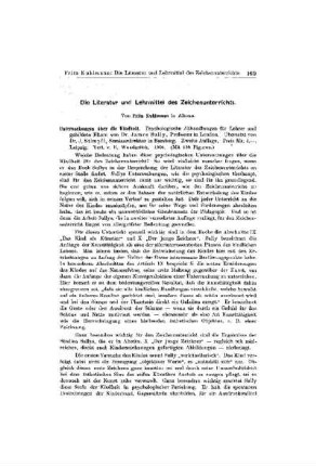 Die Literatur und Lehrmittel des Zeichenunterrichts