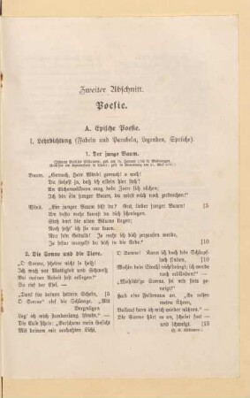 I. Lehrdichtung (Fabeln und Parabeln, Legenden, Sprüche)