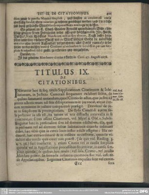 Titulus IX. De Citationibus