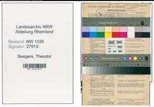 Entnazifizierung Theodor Seegers , geb. 18.01.1896 (Elektriker)