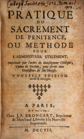 Pratique du Sacrament de pénitence