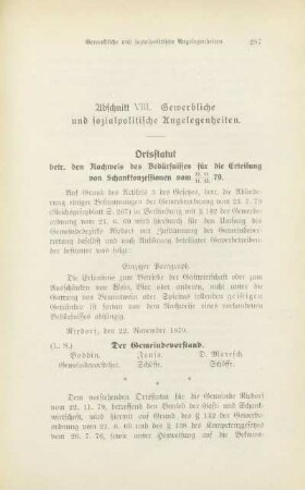 Abschnitt VIII. Gewerbliche und sozialpolitische Angelegenheiten