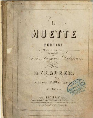 La muette de Portici : opéra en 5 actes