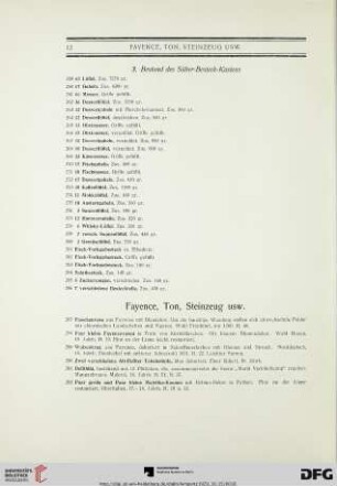 [Fayence, Ton, Steinzeug usw., Porzellan, Glas, etc.] (Nr. 287-714)