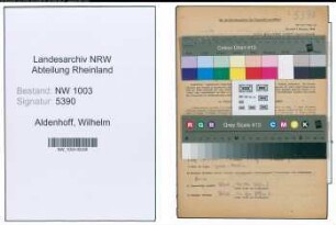 Entnazifizierung Wilhelm Aldenhoff , geb. 01.04.1877 (Landwirt)